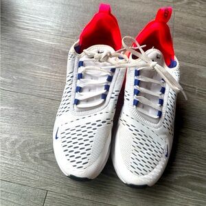 Nike White and Blue Sneakers 270